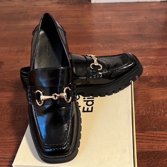 Open Edit black chunky loafers - Picture 3 of 3